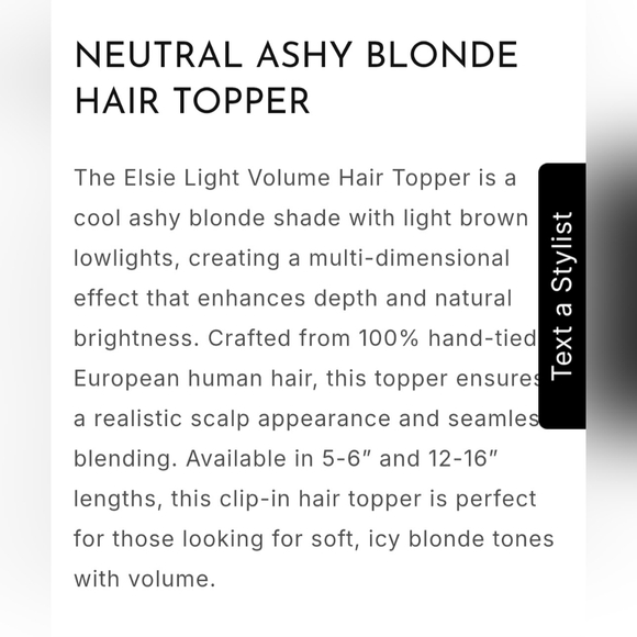 NEW Lauren Ashtyn Elsie Light Volume Hair Topper Neutral Blonde 100% Human Hair - Picture 4 of 15